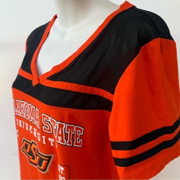 Oklahoma State University Women’s Tee Shirt,‎ XL, bright orange with mesh upper. - Picture 4 of 12